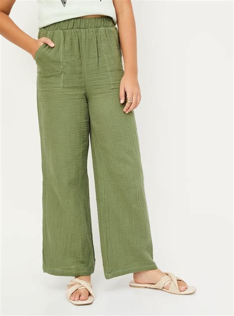 Buy Girls Textured Relaxed Fit Trousers Online at just Rs. 699.0 ...