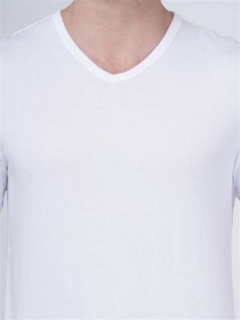 Columbia Men White 100% Pure Cotton V-Neck Tee Classic Fit 3 Pack Soli