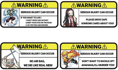 JRZDXQW 4Pcs 5.1'' Anime Car Decals Demon India | Ubuy