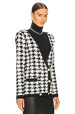L'AGENCE Maddy Double Breasted Cardigan in Black & Ivory | REVOLVE