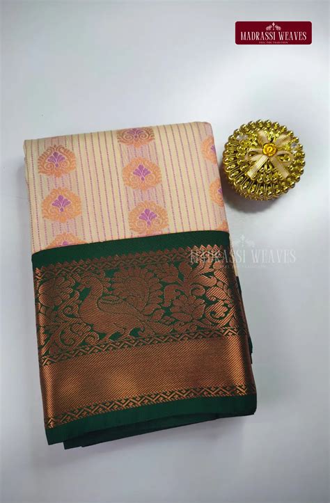 Traditional Kanchi Meena Work Semi Silk Saree - White – Madrassi Weaves
