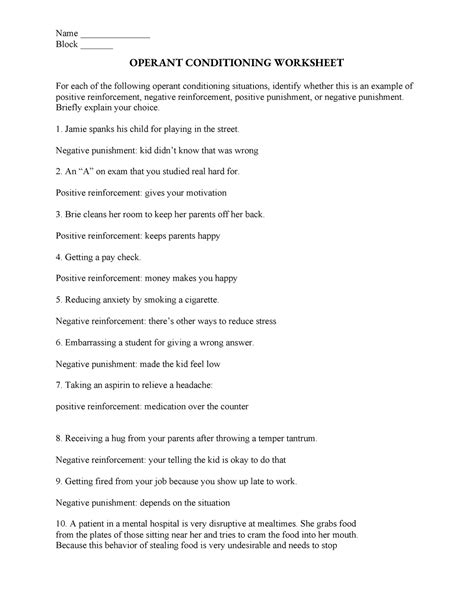 Operant Conditioning Exercises 的图像结果