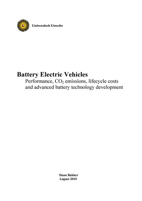 Battery Electric Vehicles - Battery Electric Vehicles Performance, CO 2 ...