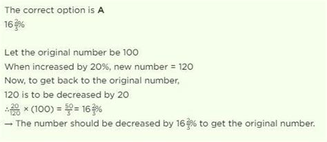 A number is increased by 20%. By what per cent the new number is ...