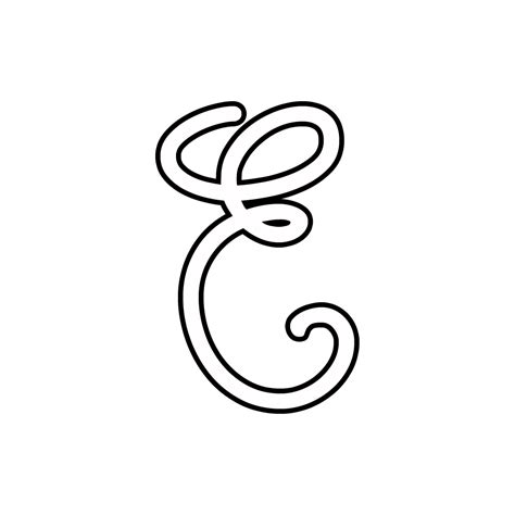 Uppercase E In Cursive