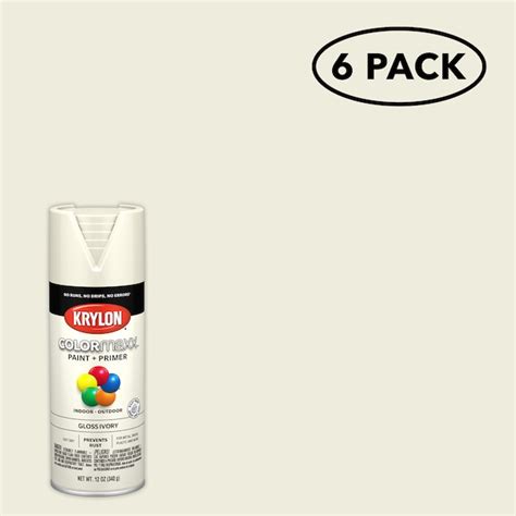 Krylon COLORmaxx 6-Pack Gloss Ivory Spray Paint and Primer In One (NET ...