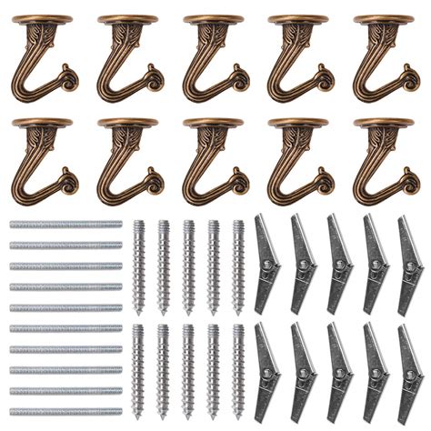 Buy SEISSO 10 Sets Ceiling Hooks - Heavy Duty Metal Swag Hook with ...