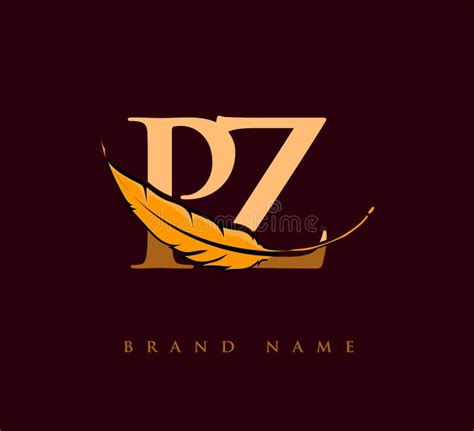 Initial Letter PZ Logo with Feather Company Name, Simple and Clean ...