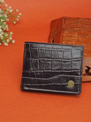 Buy Teakwood Men Dark Brown Textured Genuine Leather Two Fold Wallet Online