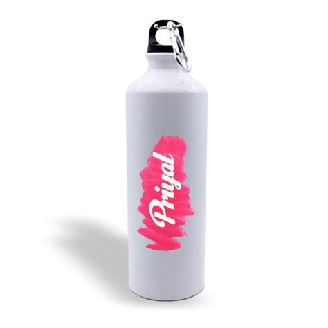 Priyal Name Printed Sublimation Sipper bottle made by Aluminium White ...