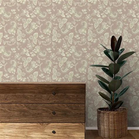 Cameo Design Wallpaper Roll in Peach Color | Life n Colors