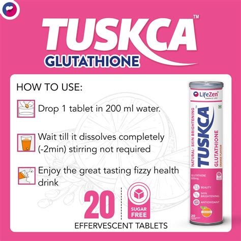 Buy TUSKCA GLUTATHIONE EFFERVESCENT TABLET ORANGE ORANGE - BOTTLE (20 ...