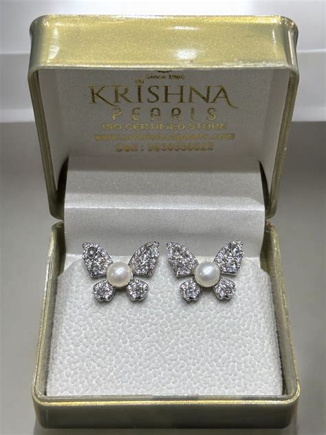 Butterfly Pearl Studded Earrings – Sri Krishna Pearls