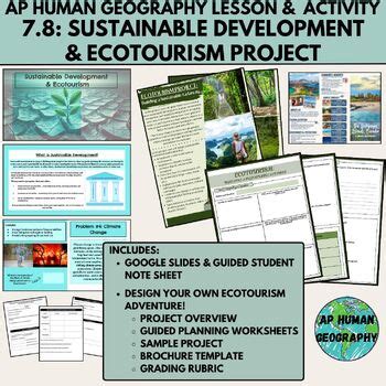 AP Human Geography 7.8: Sustainable Development Lesson & Ecotourism Project