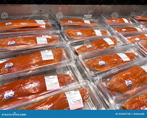 Sacramento, CA, USA December 13th, 2022 Packages of Wild Sockeye Salmon ...
