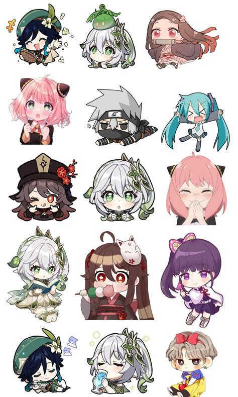 Chibi stickers printable | Chibi, Easy drawings, Anime chibi