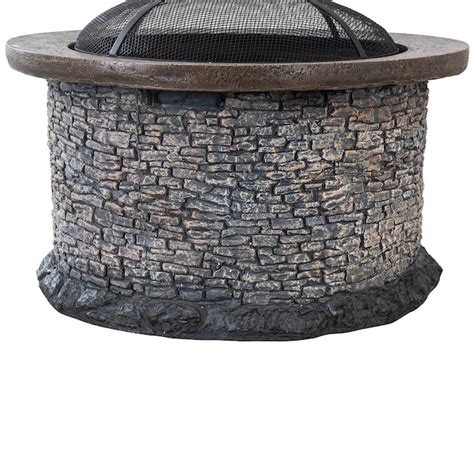Sunjoy 31.89-in W Gray Clay Wood-Burning Fire Pit in the Wood-Burning ...