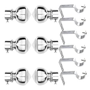 Buy Penora Stainless Steel Curtain Finial and Curtain Brackets/Holders ...