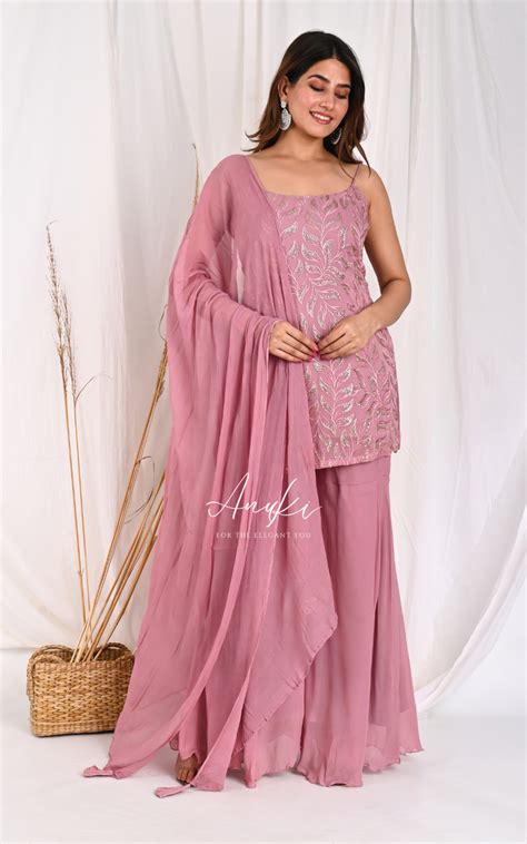 Blush Pink Sharara Set – Anuki.in