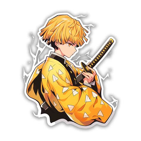 ZENITSU SIDE STANCE WITH KATANA UNDER ARM STICKER – STICKYFUNK PREMIUM ...
