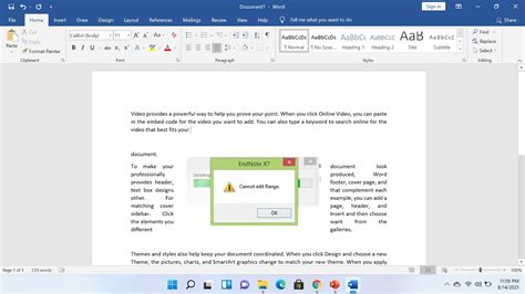 Image result for Cannot Edit Range Using EndNote Error