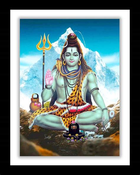 MKCREATION Lord Shiv Shankar 8x10 Photo Frame Digital Reprint 10 inch x ...