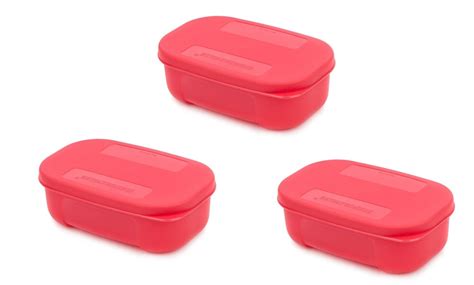 Buy Signoraware ICY Cool Plastic Container Set, 140ml, Set of 3, Red ...