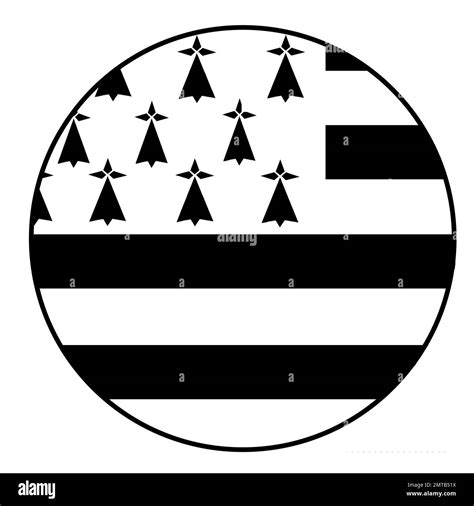 Flag of Brittany in a circle Stock Photo - Alamy