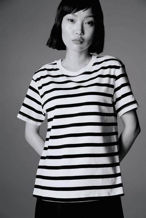 MAMA Cotton nursing T-shirt - White/Black striped - Ladies | H&M IN