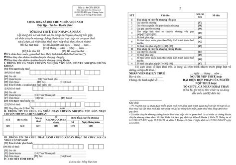 Hướng dẫn kê khai thuế TNCN đối với cá nhân có thu nhập từ chuyển ...