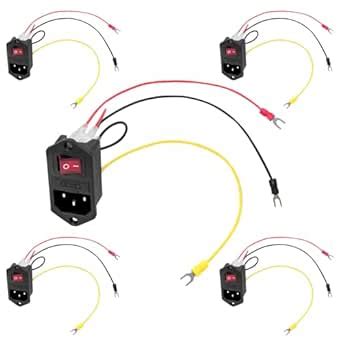 SIMAX3D Power Switch 10A 250V AC Rocker Switch 3 Pin IEC320 C14 Input ...