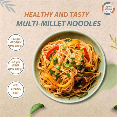 Organic Wisdom Multi Millet Noodles |Contains 2 Packs| Made with 8 ...