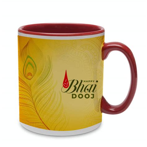 Buy COLORYARD Maroon Inner Handle Ceramic Coffee Mug 1Pc for Gift ...