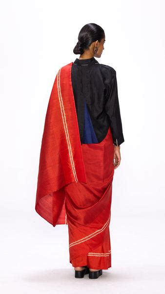 Margin Saree - Flame – Studio Medium