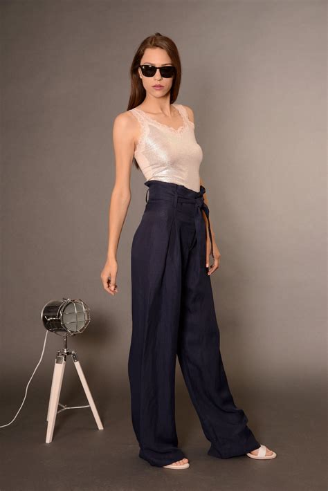 Palazzo Pants Linen Pants High Waisted Pants Wide Leg - Etsy