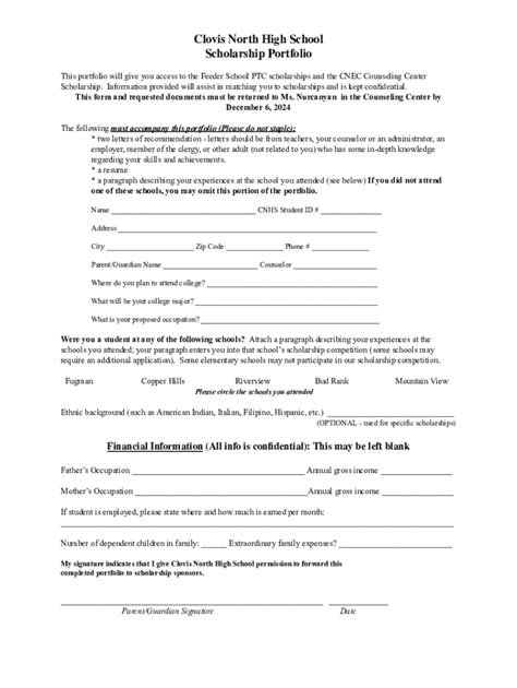 Fillable Online Fillable Online Junior Conference Packet - Clovis North ...