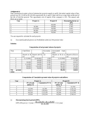 Assignment 5 - Analyzing IRR Conflicts in Project Cash Flows - Studocu