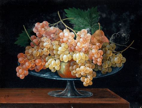 Still Life with Fruit in a Glass Fruit Bowl - Life Size Posters by ...