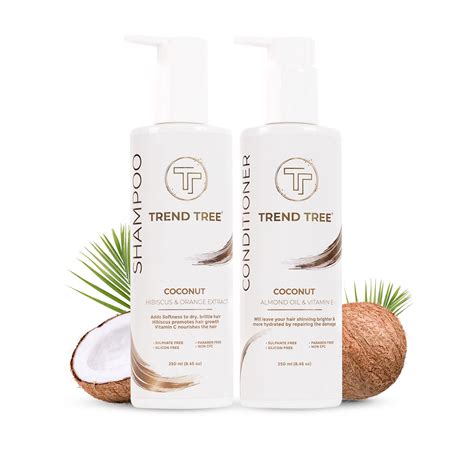 TRENDTREE® Coconut Shampoo Conditioner Combo For Dry And Frizzy Hair ...