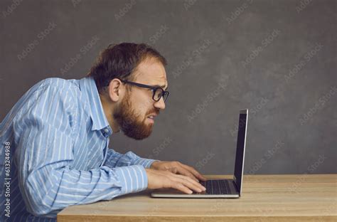 Image result for Man Hunched Over Closely to Computer Screen