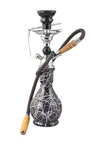 True Handmade Glass Black Matki Hukaa with Acrylic Ball - 18 inch ...