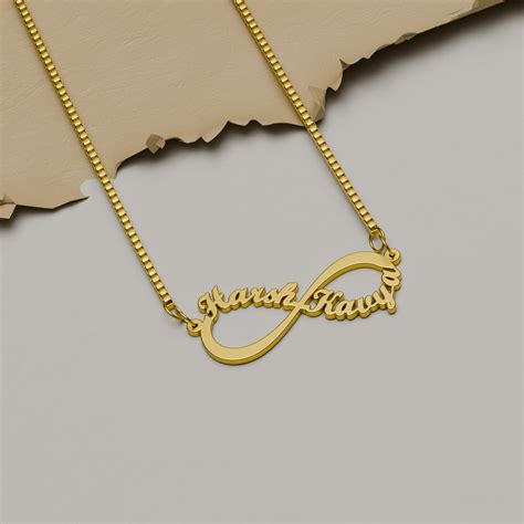 18K Gold Plated Infinity Couple Name Necklace – Klassy