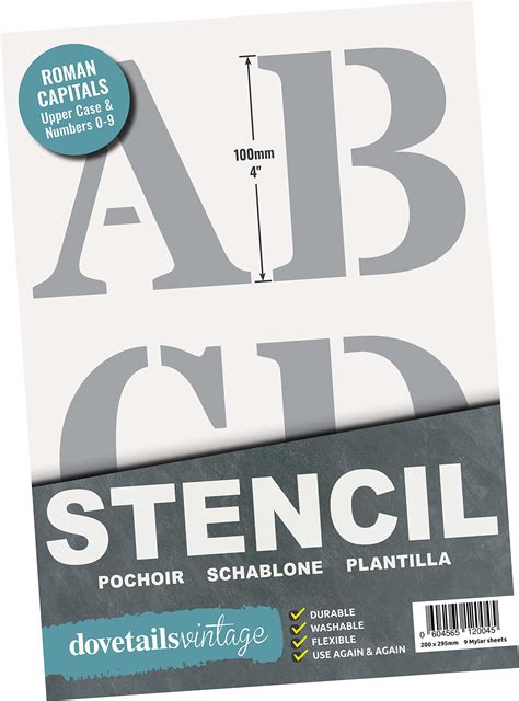 Buy Dovetails Vintage Letter Stencil 100 mm Tall Roman Style Capital ...