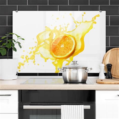 Splashing Orange - Kitchen Splashback | wall-art.com