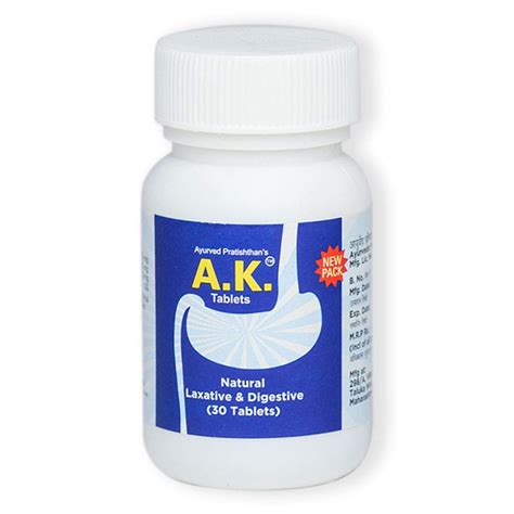 Buy Ayurved Pratishthan's A.K.Tablets - Constipation Relief, Good ...