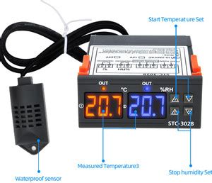 electrolight STC-3028 AC110-220V Dual Display Temperature and Humidity ...