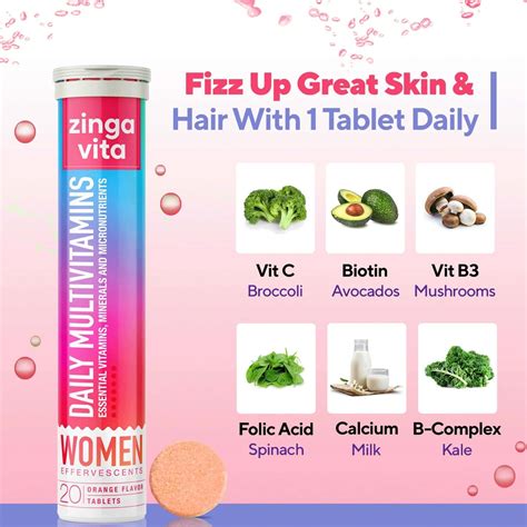 Buy ZINGAVITA DAILY MULTIVITAMINS FOR WOMEN SUGAR FREE 20 FIZZY ...