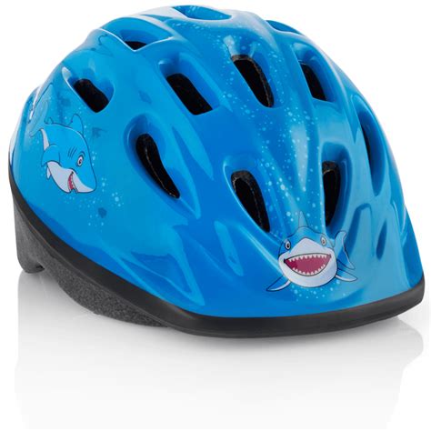 Kids Bike Helmet with Blue Shark Design - Adjustable - For Ages 3-7 ...