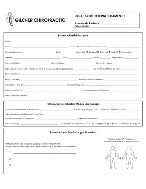 Fillable Online PATIENT REGISTRATION FORM (FORMULARIO DE REGISTRO DEL ...