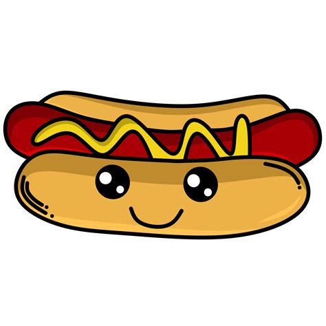 vector image of a cute and funny hotdog. 17684512 Vector Art at Vecteezy